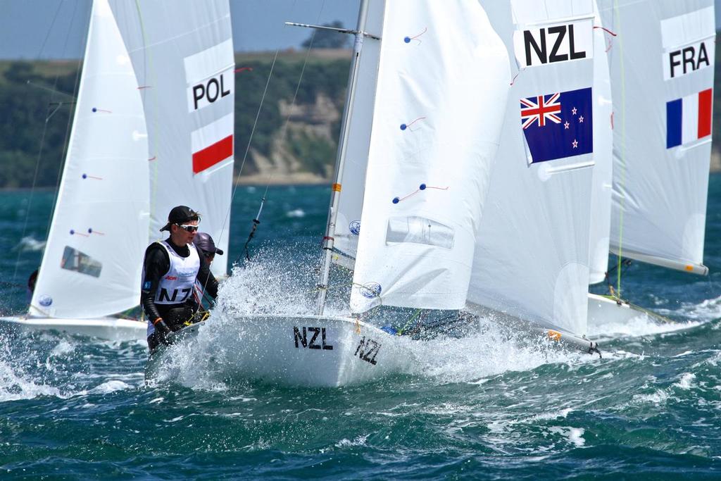 Josh Berry/Harry Haslett (NZL) Mens 420 - Aon Youth Worlds 2016, Torbay, Auckland, New Zealand © Richard Gladwell www.photosport.co.nz